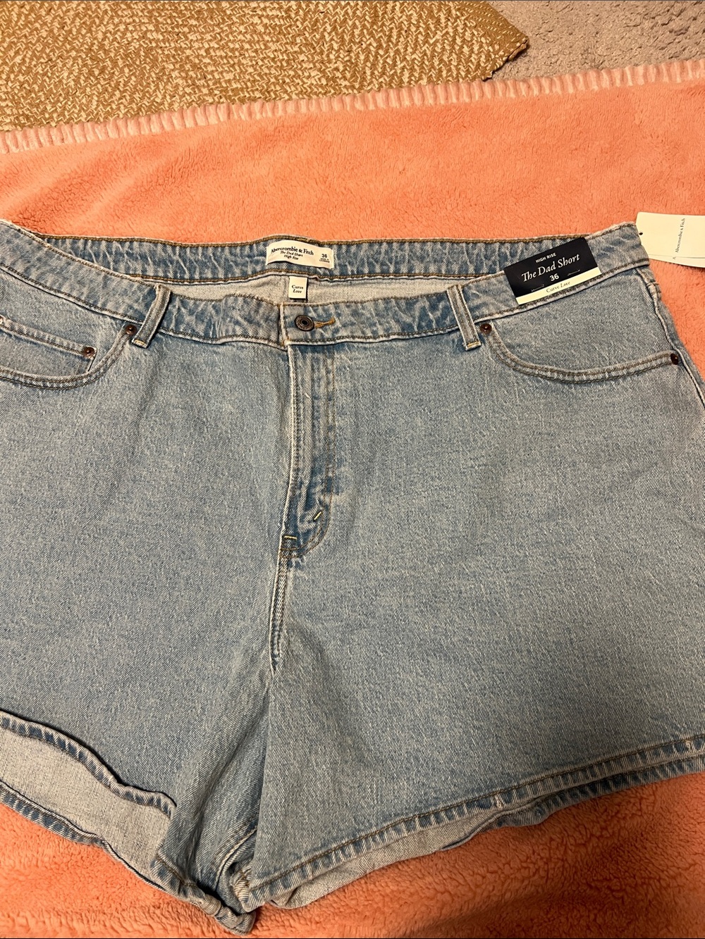 Abercrombie & Fitch Curve Love Light Blue Denim Women’s Dad Shorts